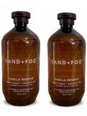 Set of 2! Sand + Fog Vanilla Reserve Body Wash Shower Gel 32 oz Each - NEW